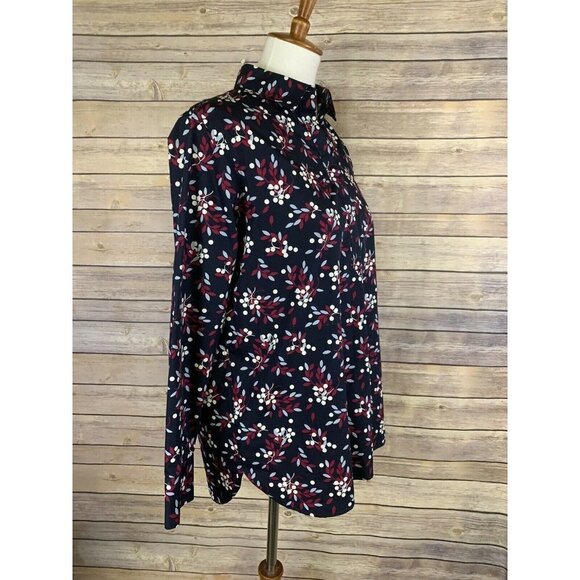 Lands End Womens 10 Petite Popover Blouse No Iron - Picture 6 of 8